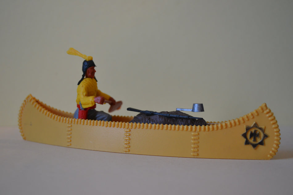 Timpo Indian Trapper and Canoe