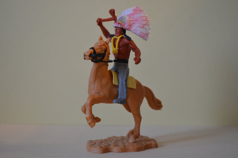 Timpo Mounted Indian Warrior Chief