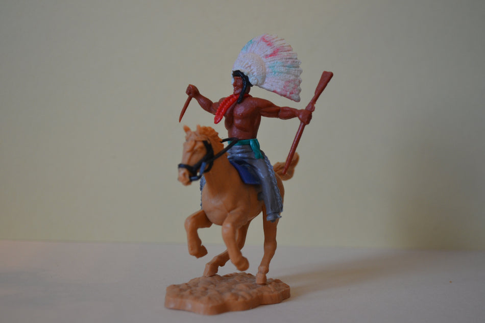 Timpo Mounted Indian Warrior Chief