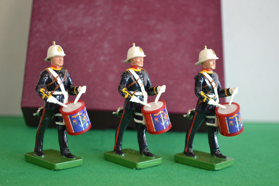 Britains 3108 The Royal Marines 3 Side Drummers Boxed