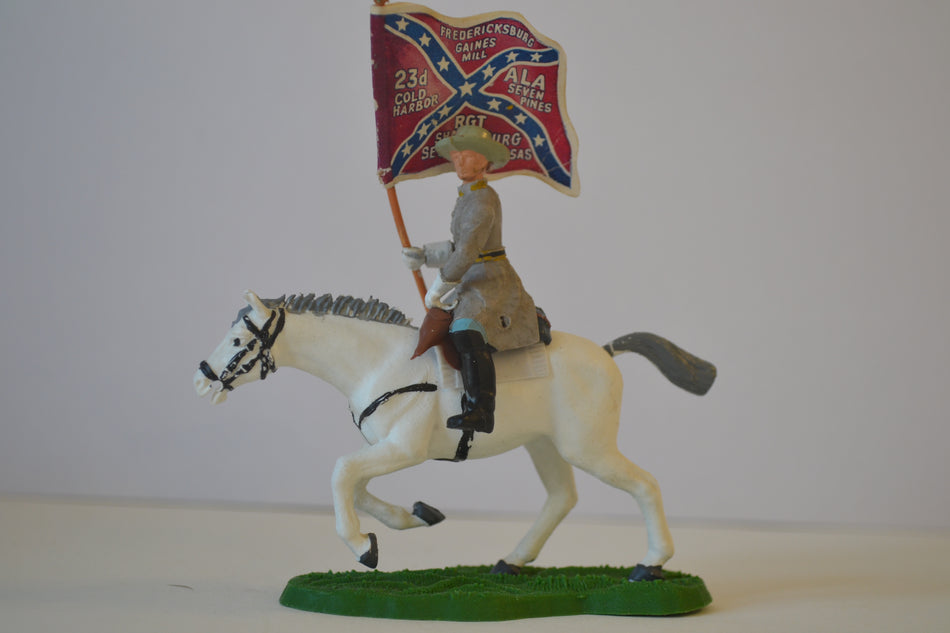 Britains Swoppets ACW Confederate Mounted General with Flag