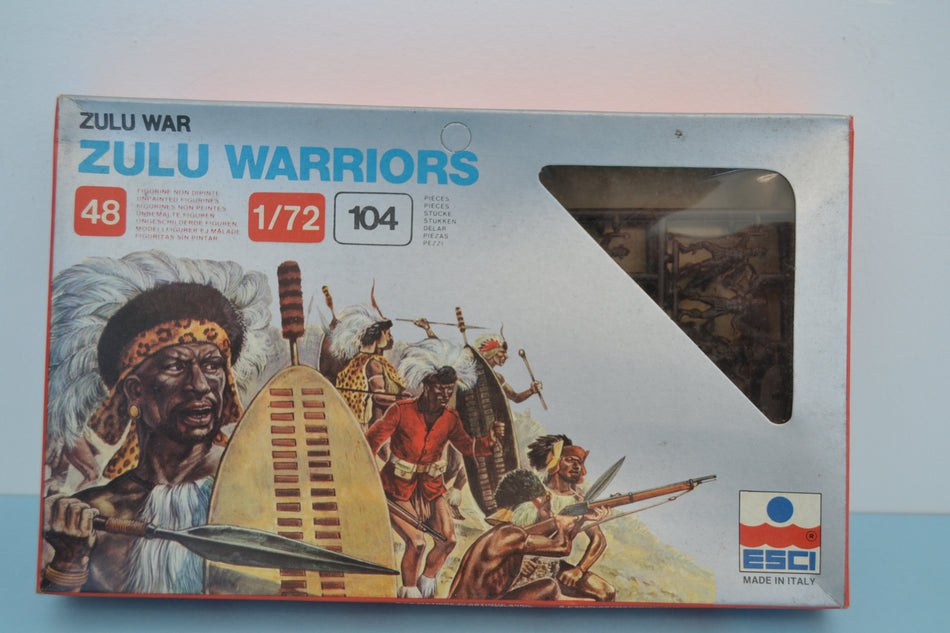 Esci 1/72 Zulu Warriors boxed on sprue