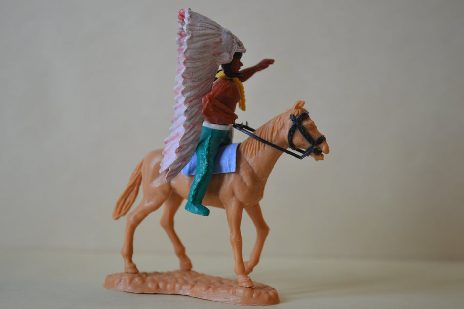 Timpo Mounted Indian Warrior Chief Rare Walking horse