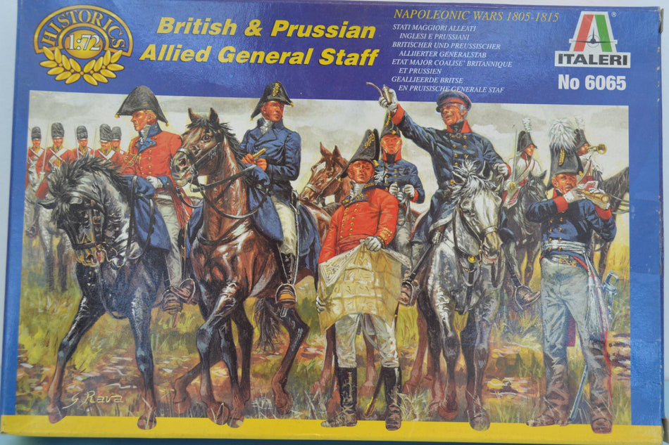 Italeri 1/72 British and Prussian Allied General Staff boxed on sprue