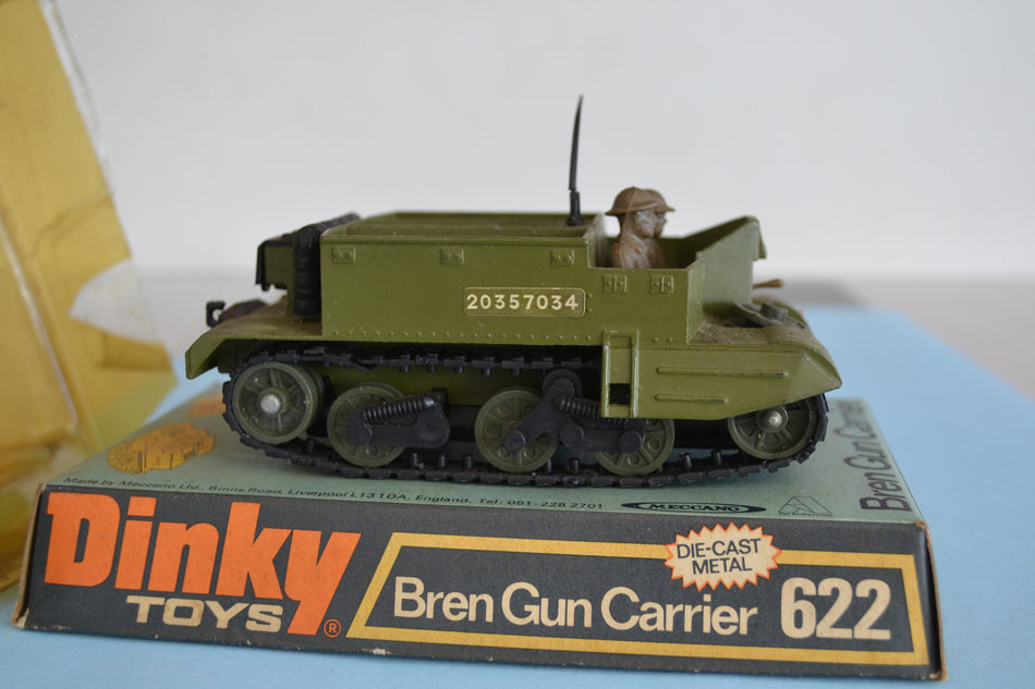 Vintage Dinky 622 Bren Gun Carrier & 2 Crew