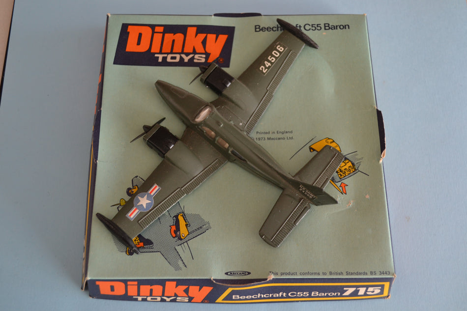 Vintage Dinky Beechcraft C55 Baron Military Aircraft