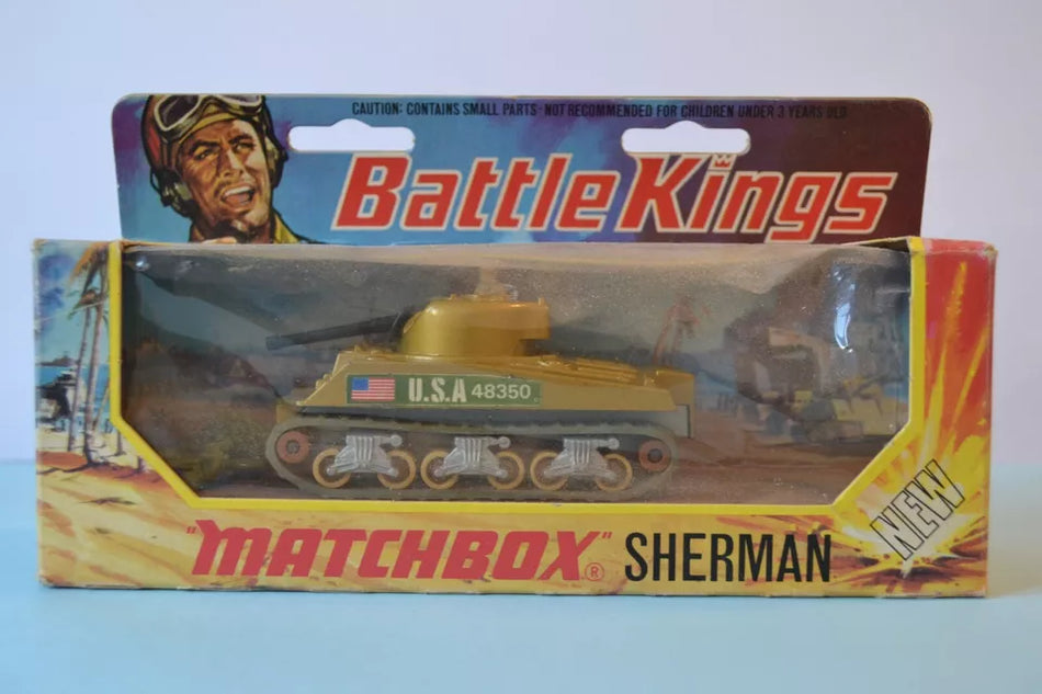 Matchbox Diecast Battle Kings Sherman Tank boxed